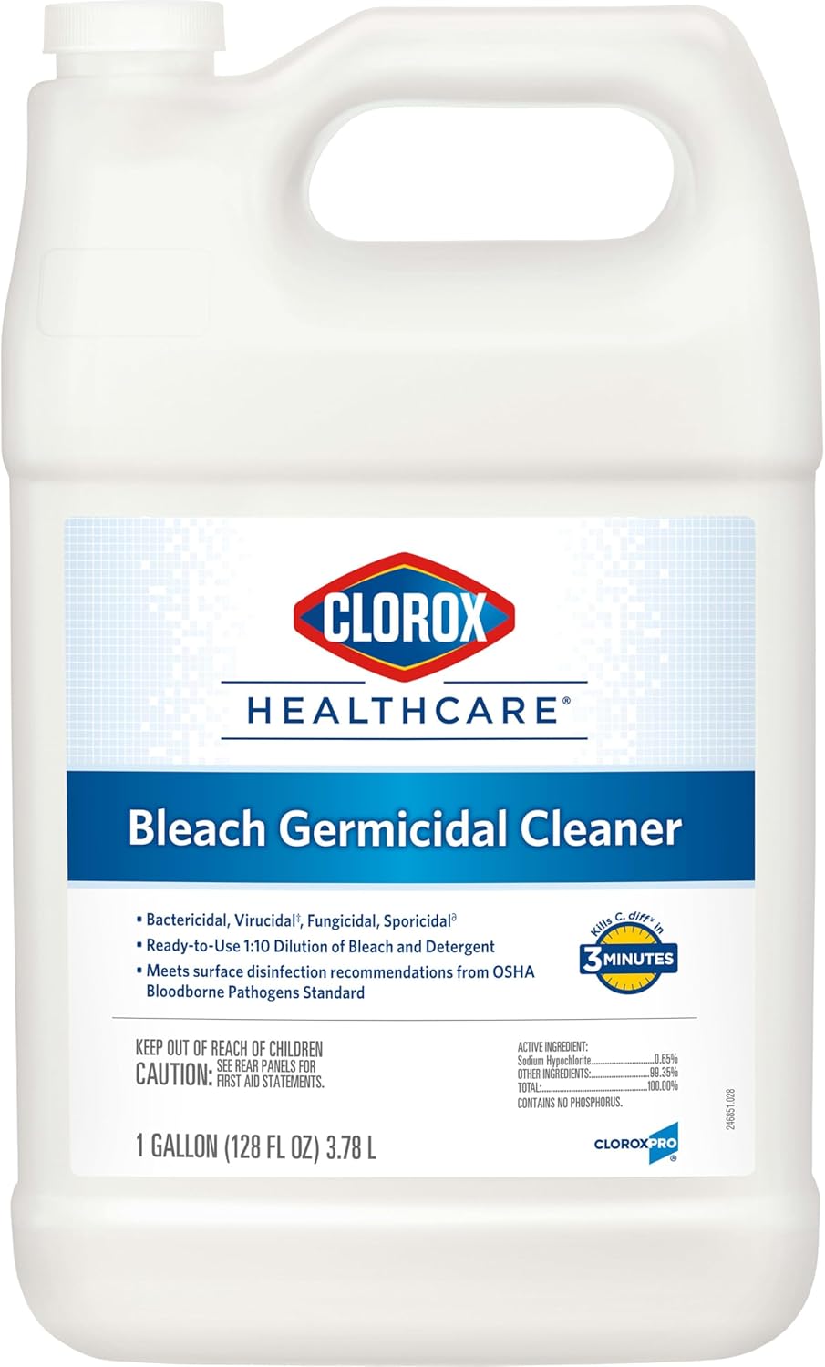  Clorox Healthcare Bleach Germicidal Cleaner Refill, 128 FL Oz (Package May Vary)